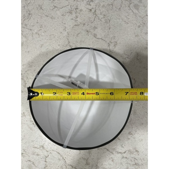 Set 4 MATTE WHITE BLACK RIM Melamine 7.25x3” Salad Bowls Farmhouse Ashwell NEW - Picture 3 of 5